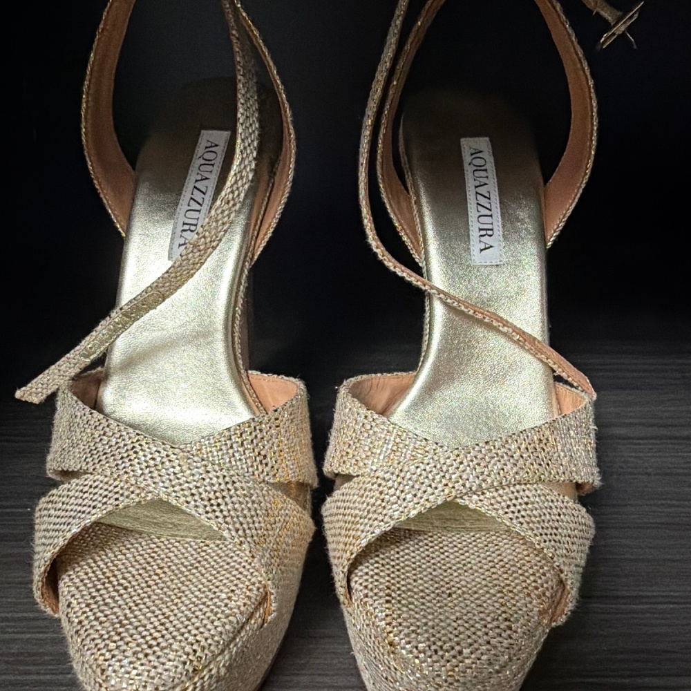 Aquazzurra Divine Woven Sandals Size 7